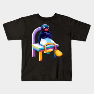 Angry Pingu meme Wpap Pop Art Kids T-Shirt